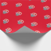 月中国の正月マウスのネズミ幸運のお金の赤 ラッピングペーパー (角)