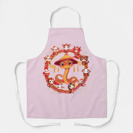 月中国の正月蛇デザイン1 エプロン