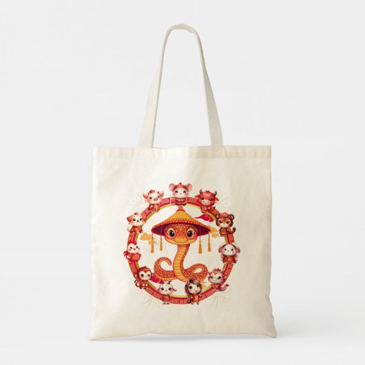 月中国の正月蛇デザイン1 トートバッグ (裏面)
