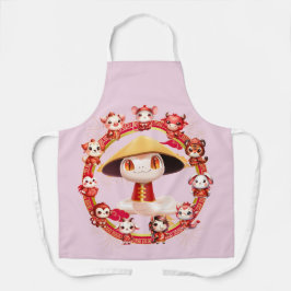月中国の正月蛇デザイン3 エプロン