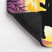 月付き木の少女シルエット マウスパッド (コーナー)