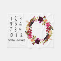 月例マイル標石の写真のベビーブランケット