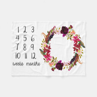 月例マイル標石の写真のベビーブランケット フリースブランケット