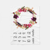 月例マイル標石の写真のベビーブランケット フリースブランケット (正面)