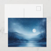 月光が夢のような夜景を照らす ポストカード (正面/裏面)