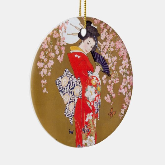 月光とさくらんぼの花 セラミックオーナメント (右)