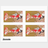 月光とさくらんぼの花 長方形シール (シート)