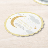 月光とベビー夢ベイビーシャワー黄色 ペーパーコースター (アングル)