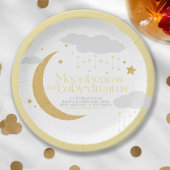 月光とベビー夢ベイビーシャワー黄色 ペーパープレート