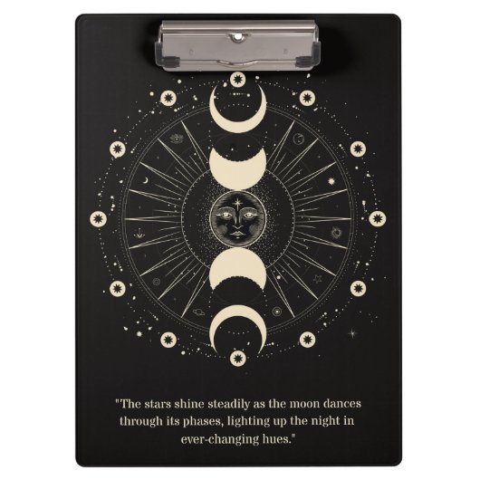 月光と星空の夜のフェーズ クリップボード (正面)