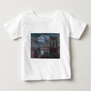 月光によるブルックリン橋 ベビーTシャツ