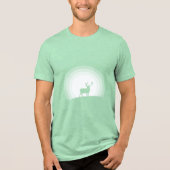 月光に浮かぶ雄大なシルエットの鹿 トライブレンドTシャツ (正面)