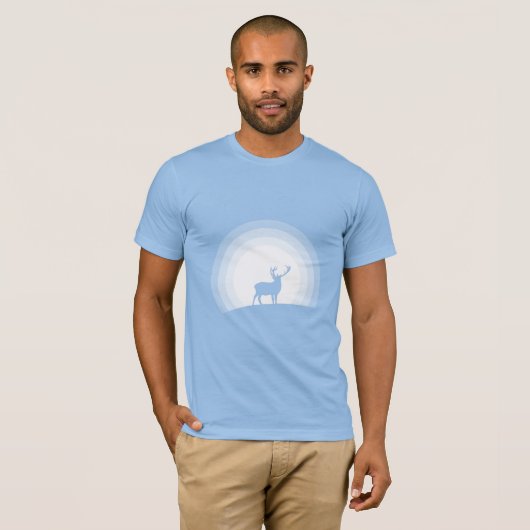 月光に浮かぶ雄大なシルエットの鹿 Tシャツ (正面フル)