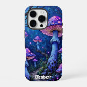 月光に照らされたキノコの小径 iPhoneケース (裏面)