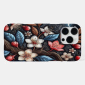 月光に照らされた桜の花のデザイン iPhoneケース (裏面横)