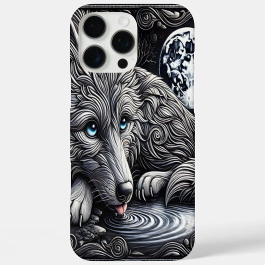 月光に照らされた白狼の不思議 Case-Mate iPhoneケース (裏面)