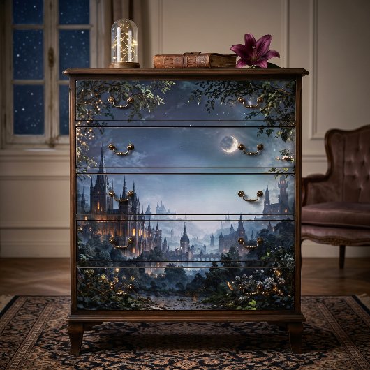 月光に輝くゴシック幻想の城塞 薄葉紙