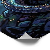 月光に輝く天空の親子のドラゴン ポスター (角)