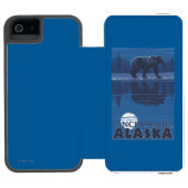 月光のくま-アンカレッジ、アラスカ INCIPIO iPhoneウォレットケース (フォリオオープン)