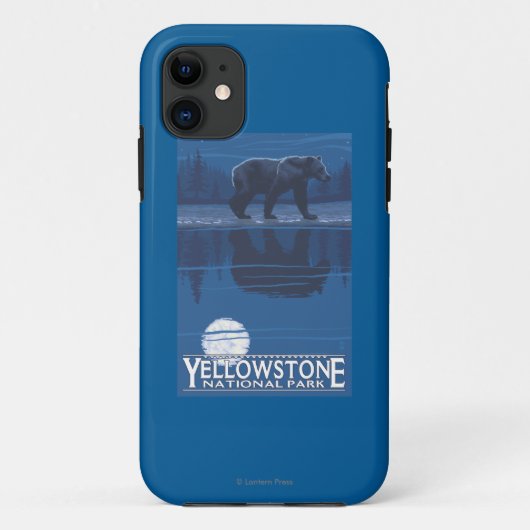 月光のくま-イエローストーン国立公園 Case-Mate iPhoneケース (裏面)