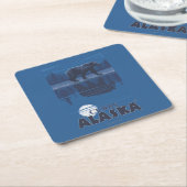 月光のくま-カレー、アラスカ スクエアペーパーコースター (アングル)