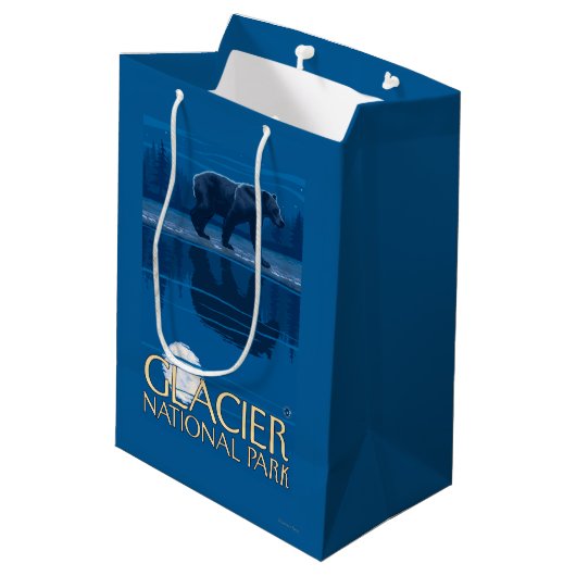 月光のくま-グレーシャー国立公園、MT ミディアムペーパーバッグ (裏面アングル)