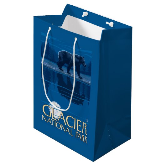 月光のくま-グレーシャー国立公園、MT ミディアムペーパーバッグ (正面アングル)