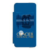 月光のくま-グレーシャー国立公園、MT INCIPIO iPhoneウォレットケース (フォリオ 正面)