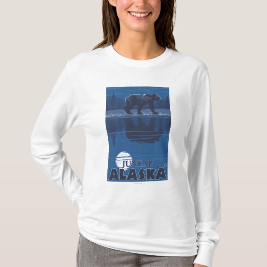 月光のくま-ジュノー、アラスカ Tシャツ (正面)