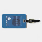 月光のくま-レーニア山、ワシントン州 ラゲッジタグ (正面横)