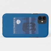 月光のくま-レーニア山、ワシントン州 Case-Mate iPhoneケース (裏面(横))
