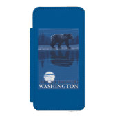 月光のくま-レーニア山、ワシントン州 INCIPIO iPhoneウォレットケース (フォリオ 正面)