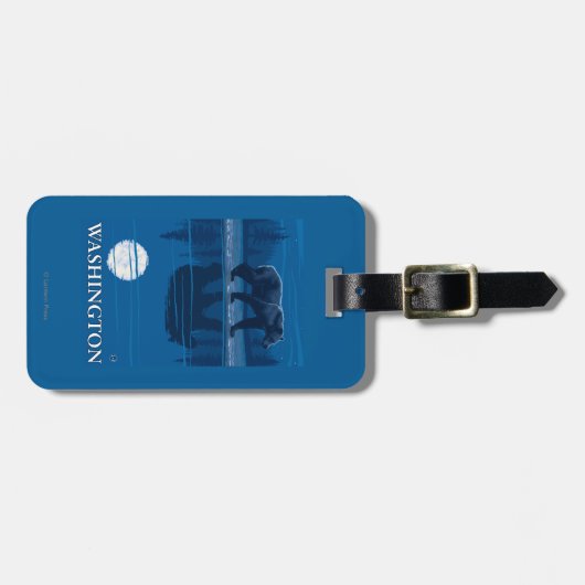 月光のくま-ワシントン州 ラゲッジタグ (正面横)