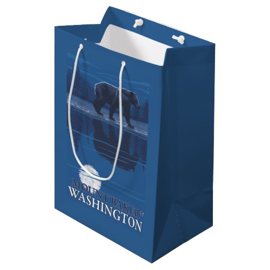 月光のくま-ワシントン州、山のパン屋 ミディアムペーパーバッグ (正面アングル)