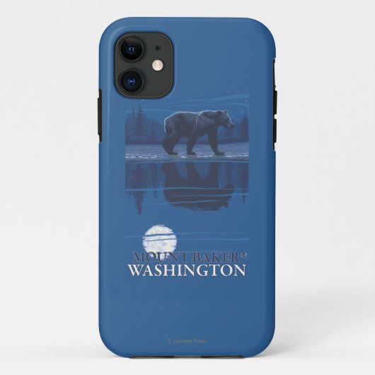 月光のくま-ワシントン州、山のパン屋 Case-Mate iPhoneケース (裏面)