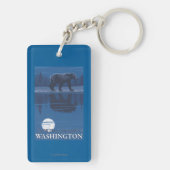 月光のくま-北の滝、ワシントン州 キーホルダー (裏面)