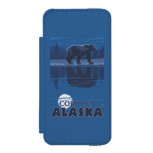 月光のくま- Cordova、アラスカ Incipio iPhoneウォレットケース (フォリオ 正面)