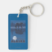 月光のくま- Denaliの国立公園、アラスカ キーホルダー (裏面)