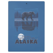 月光のくま- Denaliの国立公園、アラスカ クリップボード (裏面)