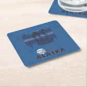 月光のくま- Denaliの国立公園、アラスカ スクエアペーパーコースター (アングル)