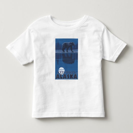 月光のくま- Ketchikan、アラスカ トドラーTシャツ (正面)