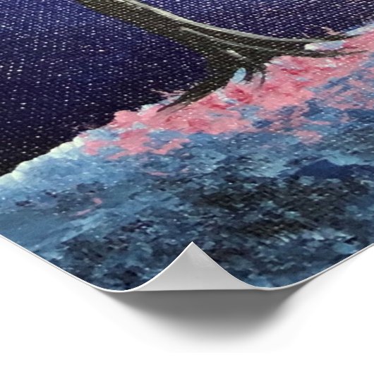 月光のさくらんぼの花 ポスター (角)