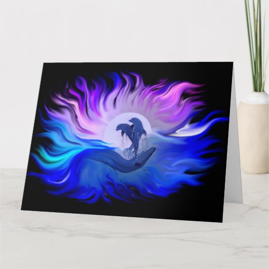 月光のイルカ サンキューカード (正面)