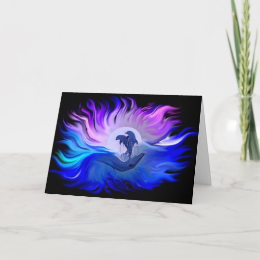 月光のイルカ サンキューカード (正面)