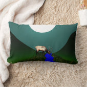 月光のオオシカの枕 ランバークッション (ブランケット)