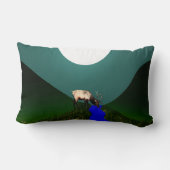 月光のオオシカの枕 ランバークッション (裏面)