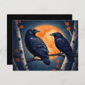 月光のカラスたち 松の木の下で エンクロージャーカード (正面/裏面)