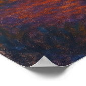 月光のキャンプファイヤーレイク - パステル画風アート ポスター (角)