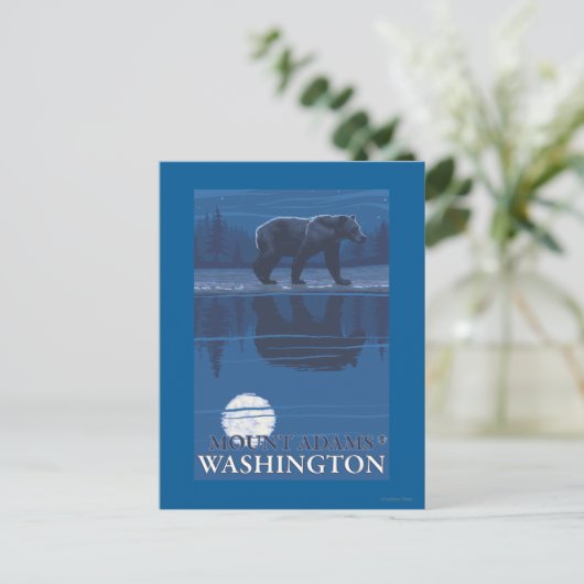 月光のクマ - ワシントン州 マウントアダムス ポストカード (スタンド正面)