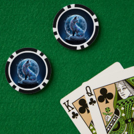 月光のクリスタルフォックス - 静かな夢の守護者。 ポーカーチップ
